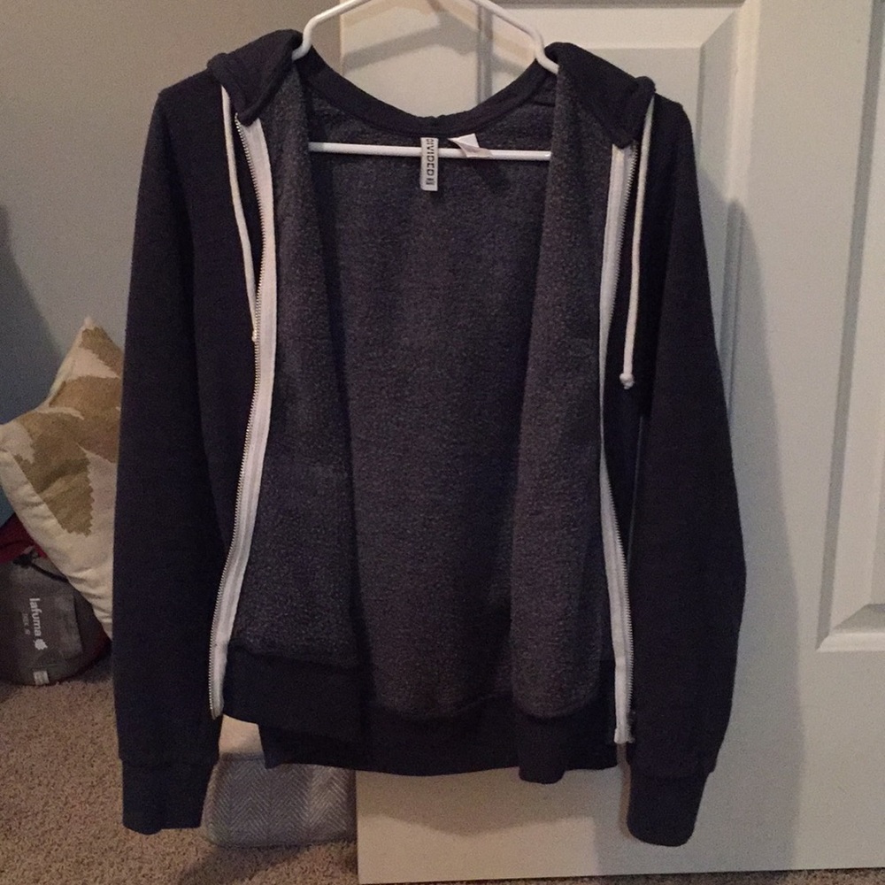 Zip up hoodie- more of a navy color
